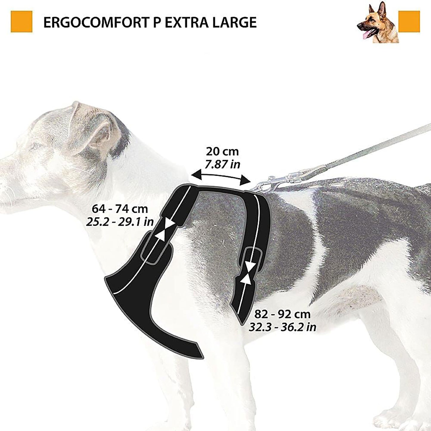 Ferplast Ergocomfort Linear Dog Harness Grey XL