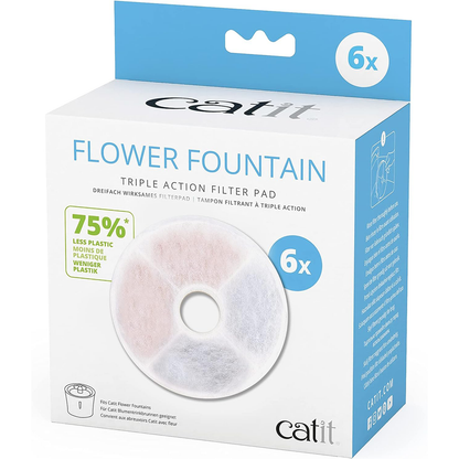 Catit Fountain Frameless Triple Action Filter Cartridge - 6 pack