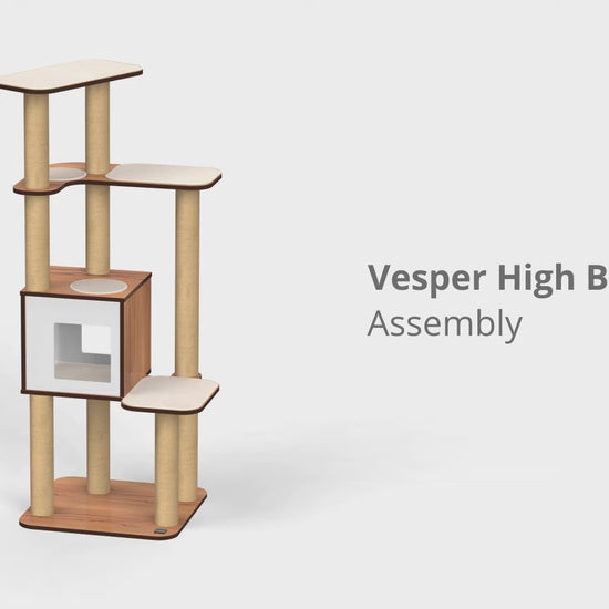 Catit Vesper High Base - Walnut - XL - 77.5 x 58 x 158 cm