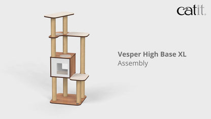 Catit Vesper High Base - Walnut - XL - 77.5 x 58 x 158 cm