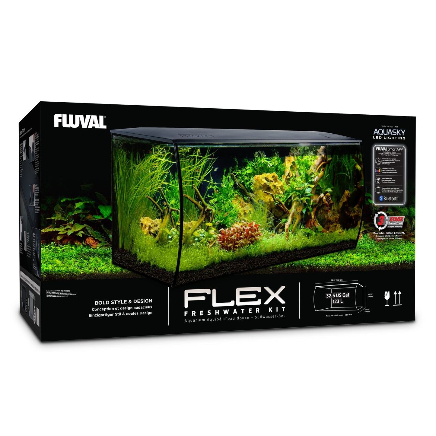 Fluval Flex 123L Aquarium Kit in Black