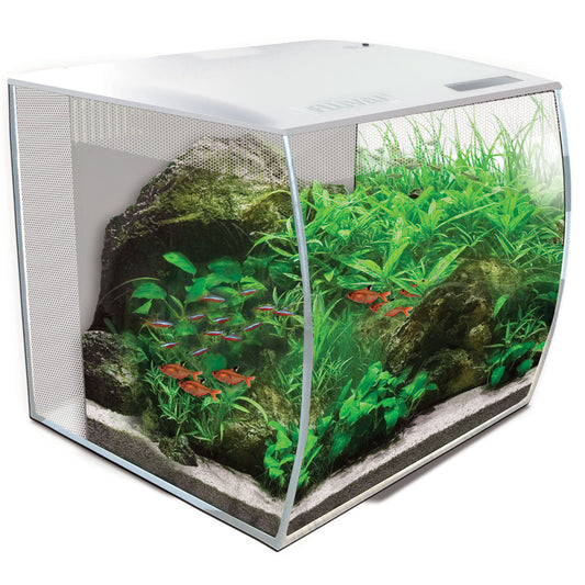 Fluval Flex LED Nano 57L - White Aquarium Tank with Integral Filter and Remote Control
