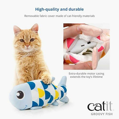 Catit Groovy Fish Cat Motion-activated dancing fish Toy in Blue