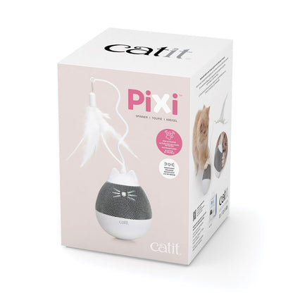 Catit PIXI Spinner - White & Grey Interactive Cat Toy