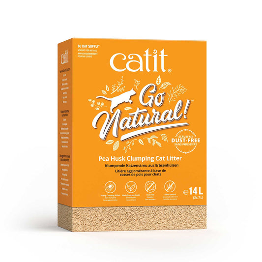 Catit Go Natural Pea Husk Clumping Cat Litter - Vanilla-Scented 14L