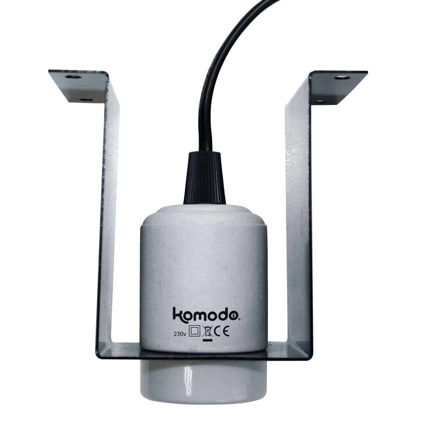 Komodo Ceramic ES Lamp Fixture and Mounting Bracket