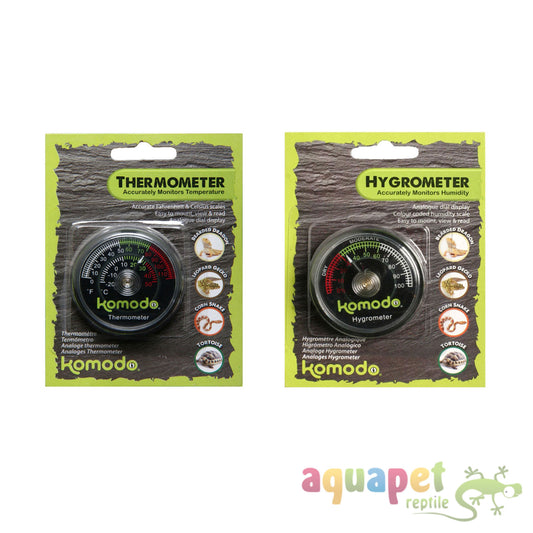 Komodo Analogue Thermometer & Analogue Hygrometer