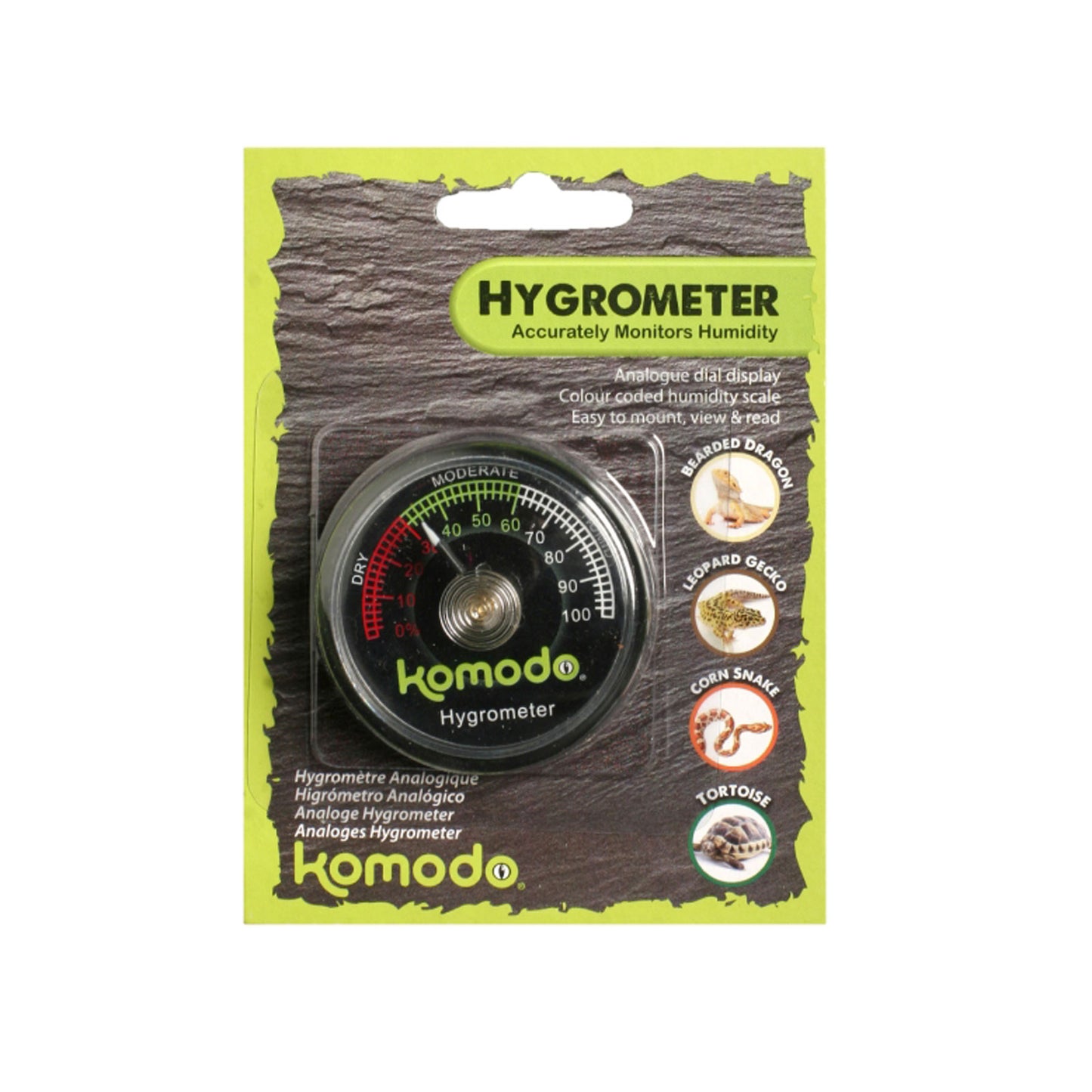 Komodo Analogue Thermometer & Analogue Hygrometer