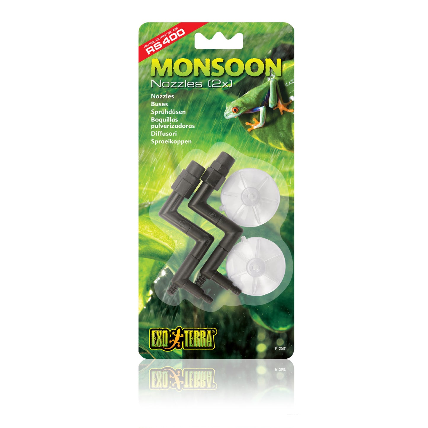 Exo Terra Replacement 2 Nozzles with Suction Cups for PT2495 Monsoon RS400