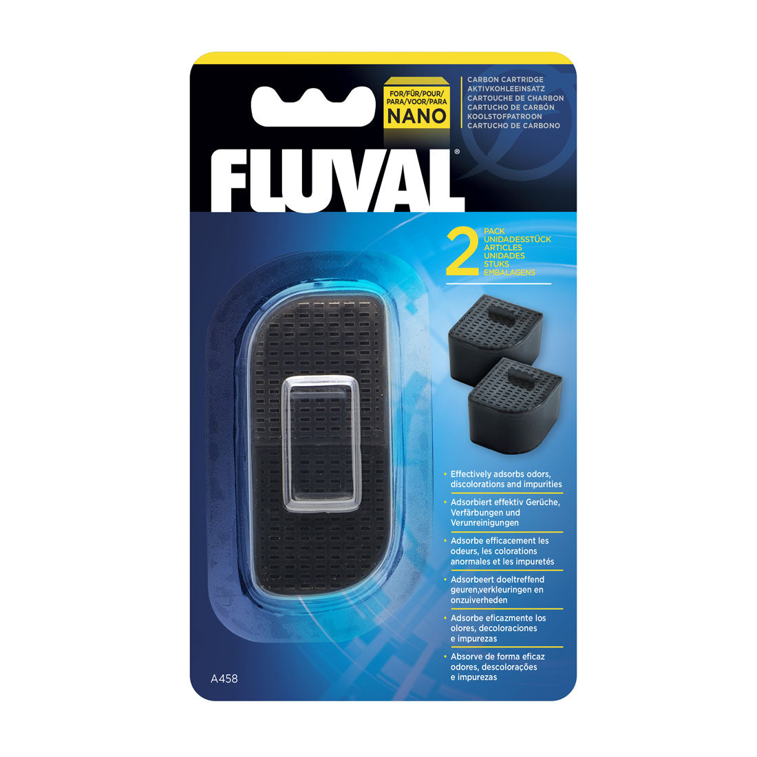 Fluval® Nano Aquarium Filter Carbon Cartridge, 2 Pack